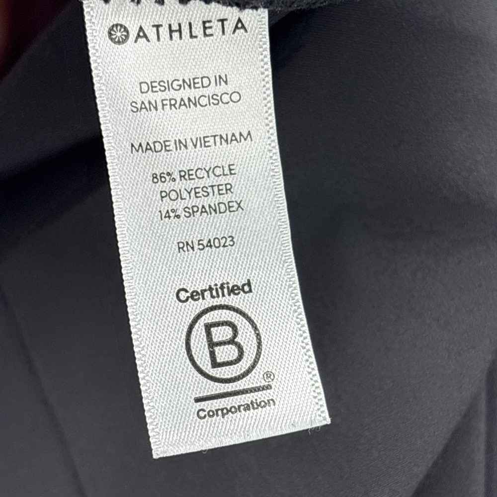 Athleta Pants Womens 6 Black Wide Leg Pull On Zip Pocket Snap Vent Stretch 30" - Picture 9 of 12